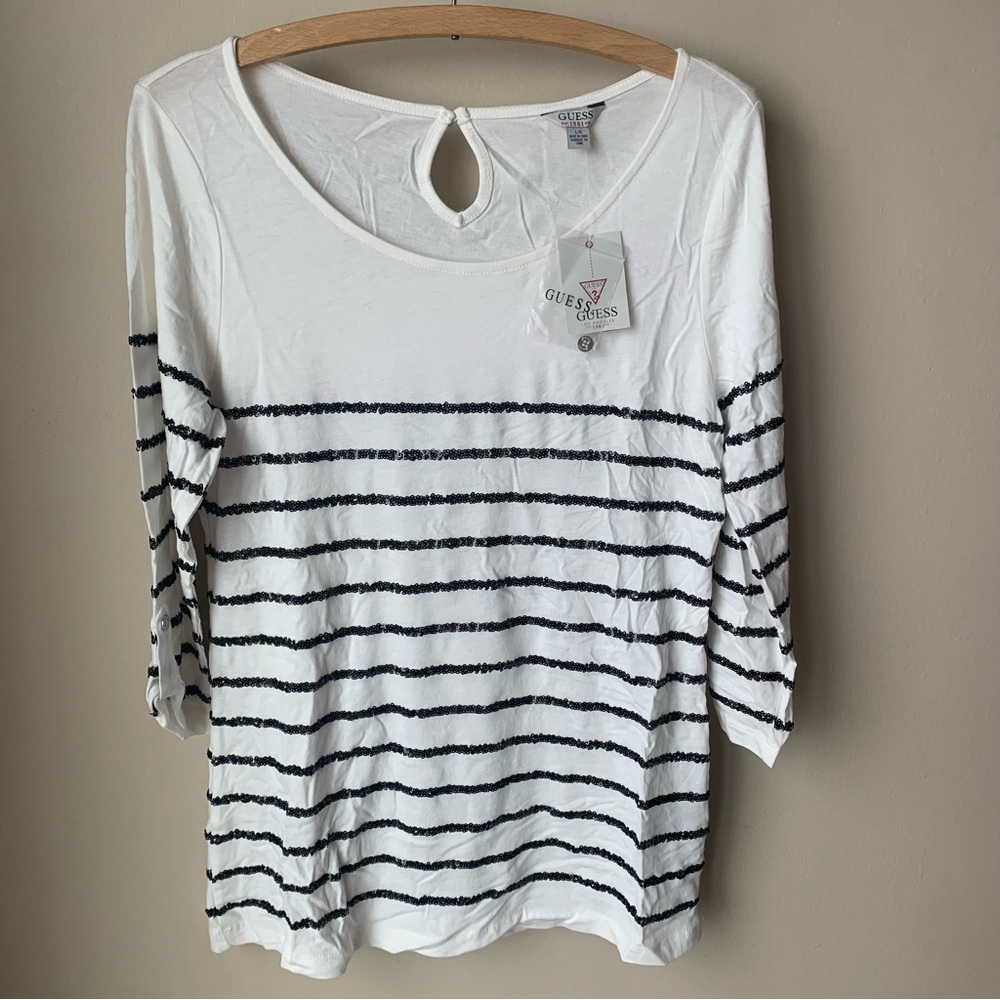 New Guess sequin stripe top - Picture 1 of 6